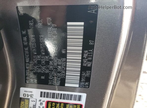 5TDESKFC2PS092166 2023 TOYOTA LIMITED Gray Вид наклейки з VIN-кодом