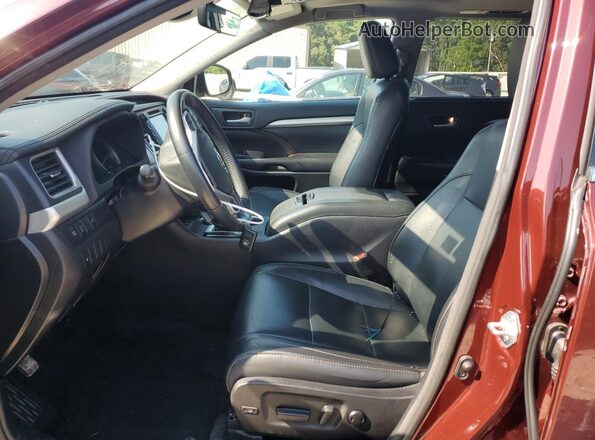 5TDJZRFH8JS837718 2018 TOYOTA HIGHLANDER Burgundy წინა სალონის ხედი