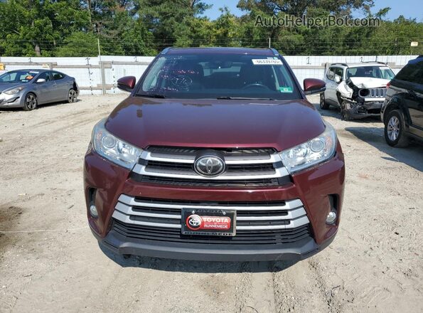 5TDJZRFH8JS837718 2018 TOYOTA HIGHLANDER Burgundy წინა ხედი