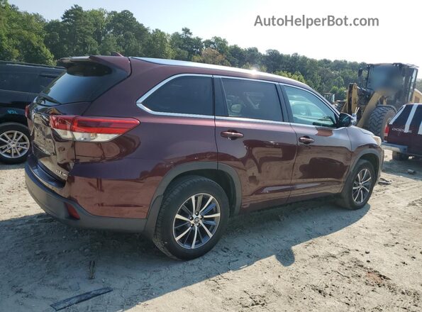 5TDJZRFH8JS837718 2018 TOYOTA HIGHLANDER Burgundy უკანა მარჯვენა