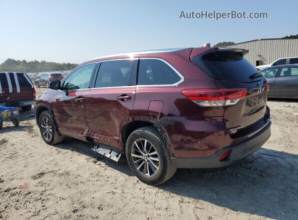 5TDJZRFH8JS837718 2018 TOYOTA HIGHLANDER Burgundy უკანა მარცხენა