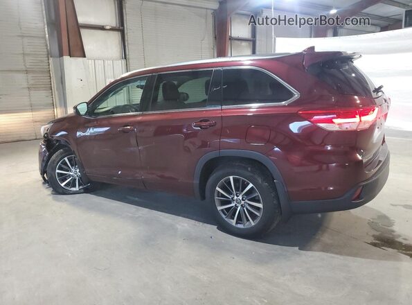 5TDJZRFH9JS911972 2018 TOYOTA HIGHLANDER Burgundy Trasero izquierdo