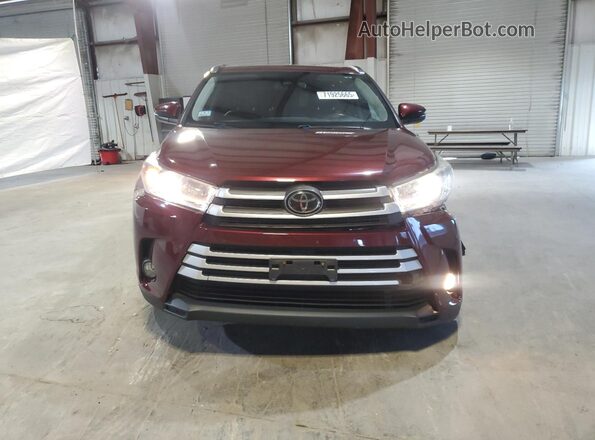 5TDJZRFH9JS911972 2018 TOYOTA HIGHLANDER Burgundy Vista frontal