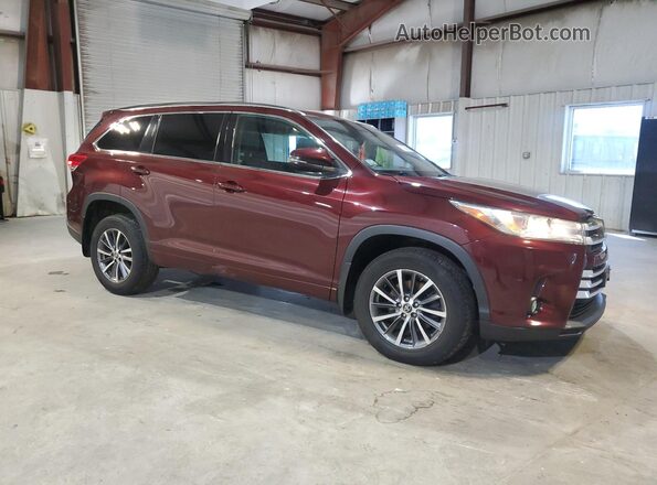 5TDJZRFH9JS911972 2018 TOYOTA HIGHLANDER Burgundy Delantero derecho