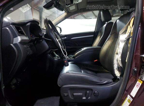 5TDJZRFH9JS911972 2018 TOYOTA HIGHLANDER Burgundy Vista interior delantera