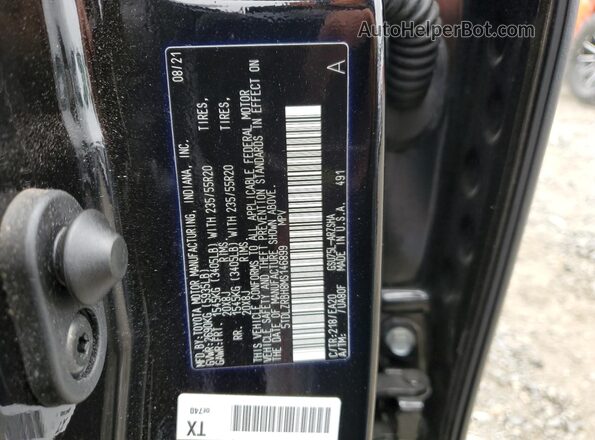 5TDLZRBH8MS146899 2021 TOYOTA HIGHLANDER Black Widok naklejki z numerem VIN