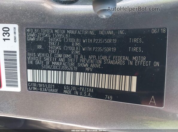 5TDXZ3DC2JS952619 2018 TOYOTA SIENNA Gray Engine compartment view