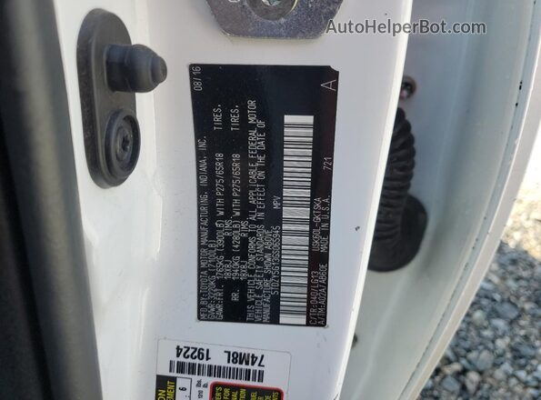 5TDZY5G13GS065945 2016 TOYOTA SEQUOIA Белый Вид наклейки с VIN-кодом