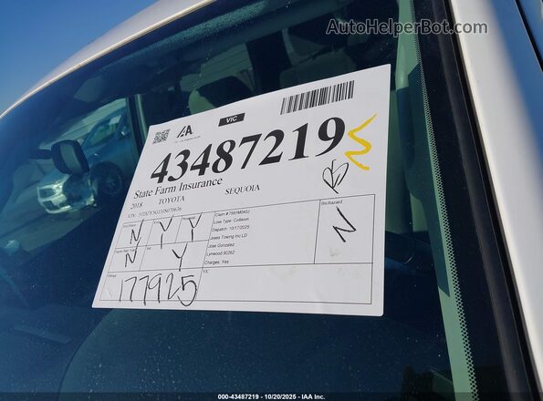 5TDZY5G15JS070636 2018 TOYOTA SEQUOIA Белый 