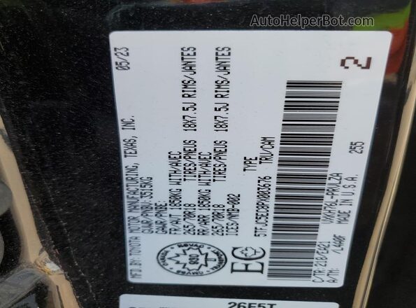 5TFJC5EC8PX003676 2023 TOYOTA LIMITED Black ძრავის განყოფილების ხედი