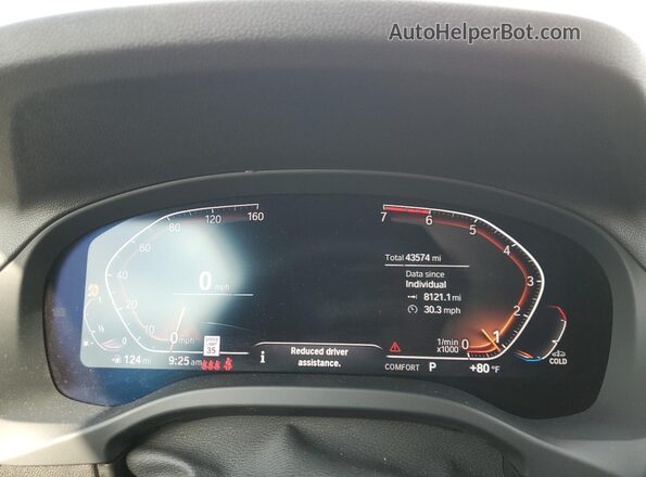5UX2V1C05M9E84889 2021 BMW X4 Белый Вид щитка приборов