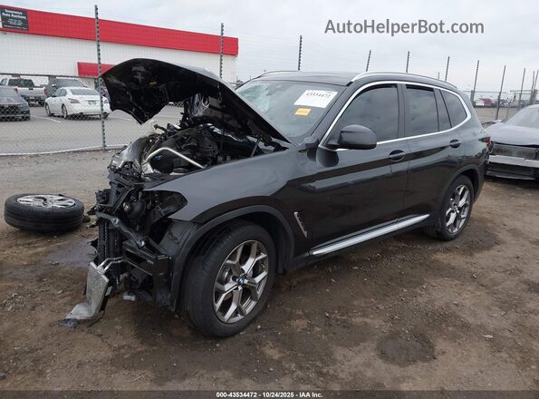 5UX53DP02N9K34135 2022 BMW X3 Черный Передняя левая четверть