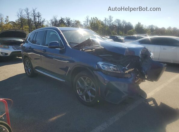 5UX53DP05P9P36141 2023 BMW X3 Синий Передняя правая четверть