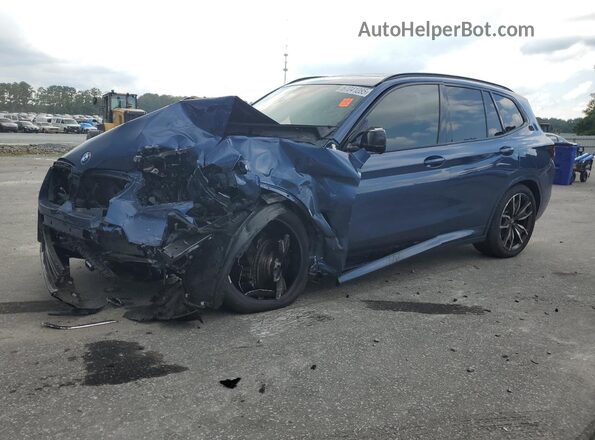 5UX83DP01P9N63411 2023 BMW X3 Синий Передняя левая четверть