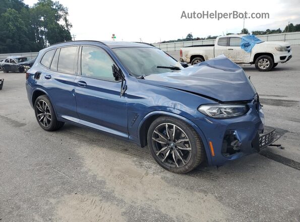 5UX83DP01P9N63411 2023 BMW X3 Синий Передняя правая четверть