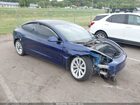 2022 Tesla Model 3 Long Range Dual Motor All-wheel Drive Blue vin: 5YJ3E1EB3NF186592