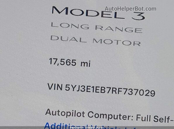 5YJ3E1EB7RF737029 2024 TESLA MODEL 3 Blue 
