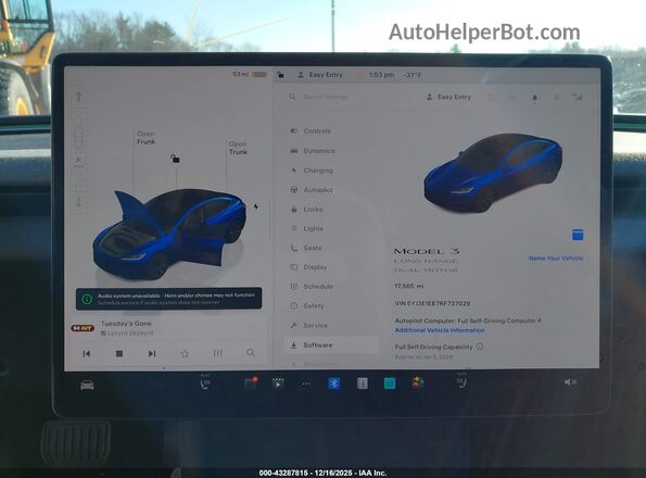 5YJ3E1EB7RF737029 2024 TESLA MODEL 3 Blue 