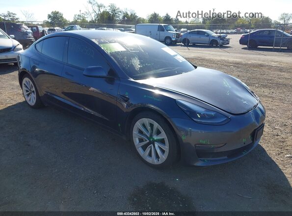 5YJ3E1EB8MF980258 2021 TESLA MODEL 3 Серый Передняя правая четверть