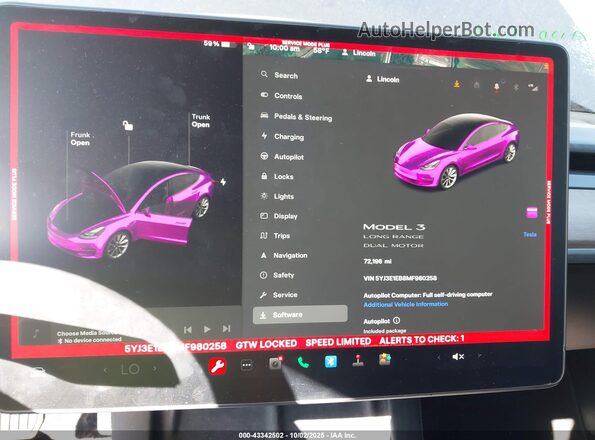 5YJ3E1EB8MF980258 2021 TESLA MODEL 3 Серый Вид задних сидений