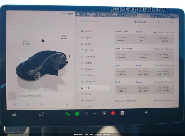 5YJ3E1EB8NF243448 2022 TESLA MODEL 3 Black Widok tylnych siedzeń