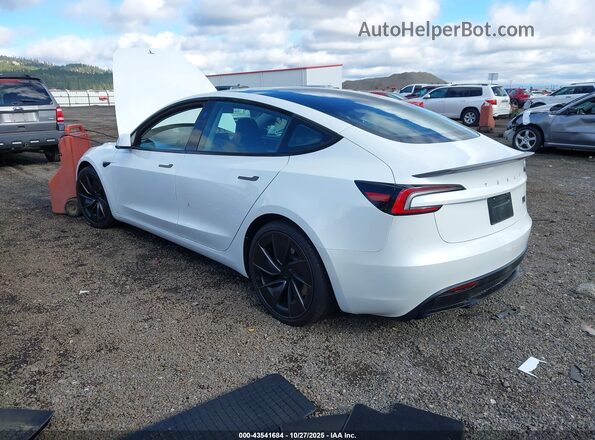 5YJ3E1ET8SF038801 2025 TESLA MODEL 3 White უკანა მარცხენა