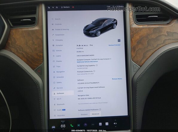 5YJSA1E20KF345815 2019 TESLA MODEL S Black Widok tylnych siedzeń