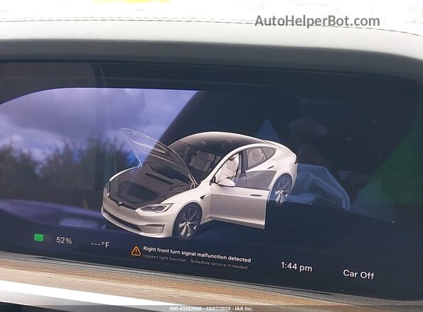 5YJSA1E52NF478638 2022 TESLA MODEL S Белый Вид задних сидений