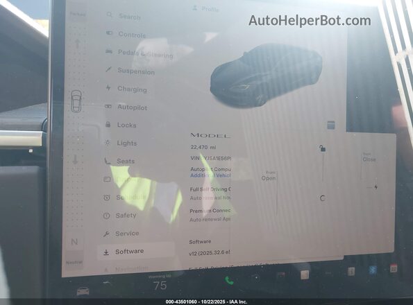 5YJSA1E56PF527181 2023 TESLA MODEL S Gray Vista de los asientos traseros