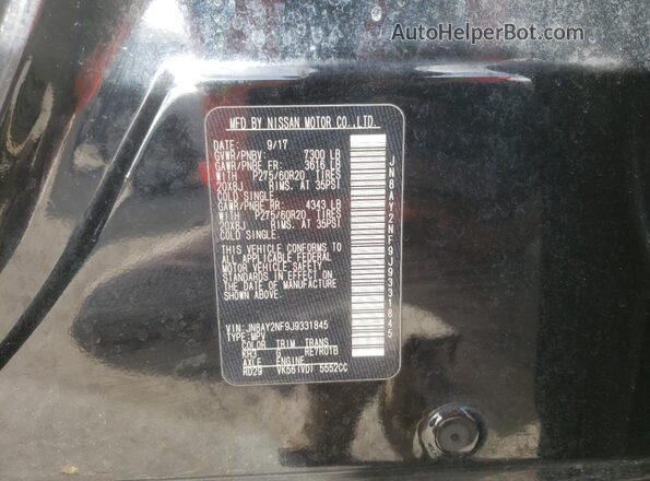 JN8AY2NF9J9331845 2018 NISSAN ARMADA Black Widok wnętrza 360 stopni