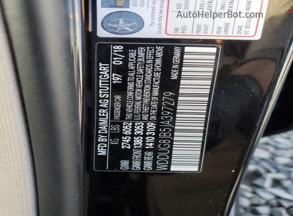 WDDUG8JB5JA397279 2018 MERCEDES-BENZ S Black Widok naklejki z numerem VIN