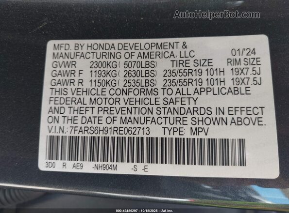 7FARS6H91RE062713 2024 HONDA CR-V HYBRID Black Widok komory silnika