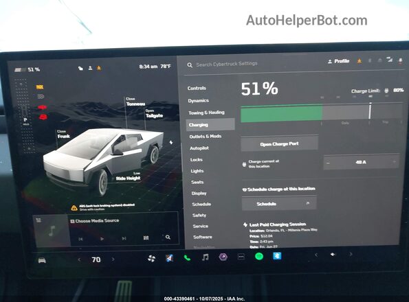 7G2CEHED6SA065555 2025 TESLA CYBERTRUCK Серебряный 