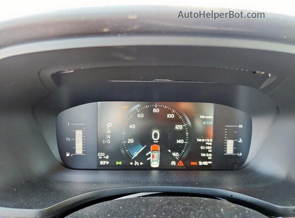 7JR102FK5KG016375 2019 VOLVO S60 Белый Вид щитка приборов
