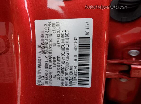 7MMVABBM2RN237331 2024 MAZDA CX-5 Red Widok naklejki z numerem VIN
