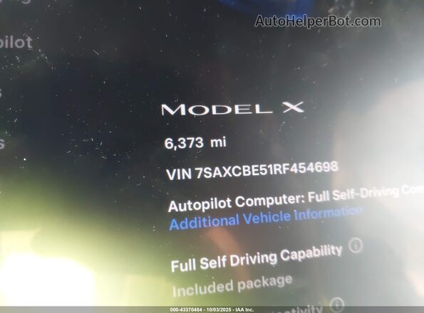 7SAXCBE51RF454698 2024 TESLA MODEL X Синий 