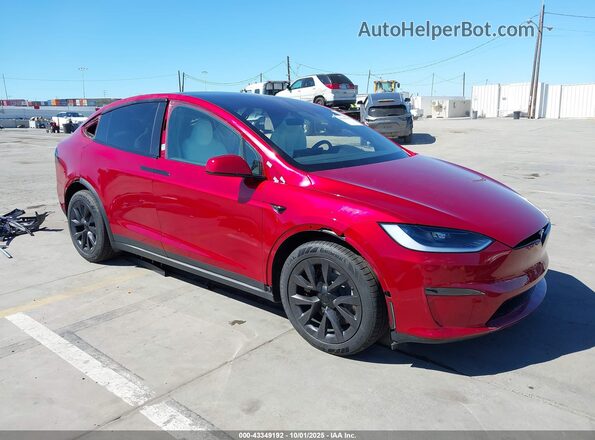 7SAXCBE55SF472241 2025 TESLA MODEL X Красный Передняя правая четверть