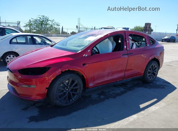 7SAXCBE55SF472241 2025 TESLA MODEL X Красный Передняя левая четверть