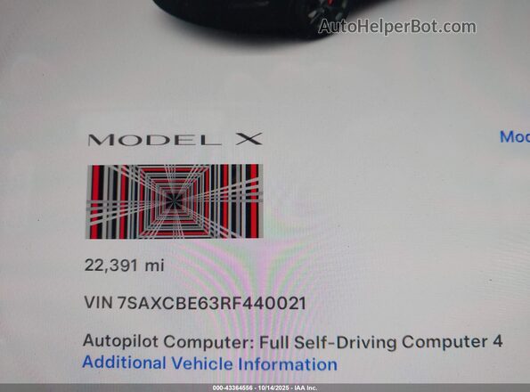 7SAXCBE63RF440021 2024 TESLA MODEL X Черный 