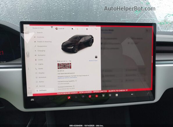 7SAXCBE63RF440021 2024 TESLA MODEL X Черный 