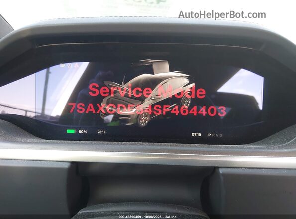 7SAXCDE54SF464403 2025 TESLA MODEL X Черный Вид задних сидений