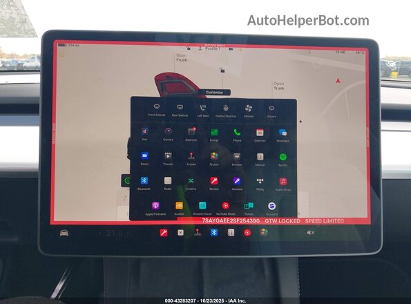 7SAYGAEE2SF254390 2025 TESLA MODEL Y Красный 