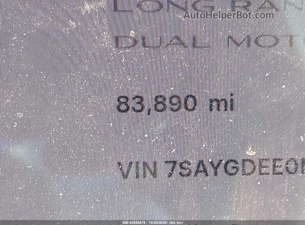 7SAYGDEE0NF367308 2022 TESLA MODEL Y Blue Widok wnętrza 360 stopni