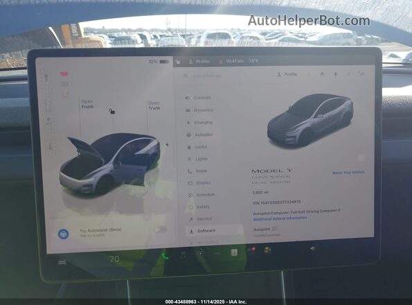 7SAYGDEE0TF334970 2026 TESLA MODEL Y Gray Սալոնի հետևի տեսք