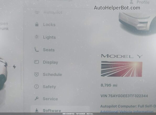 7SAYGDEE3TF322344 2026 TESLA MODEL Y White 