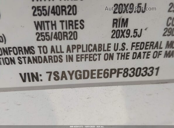 7SAYGDEE6PF830331 2023 TESLA MODEL Y White Vista del compartimento del motor