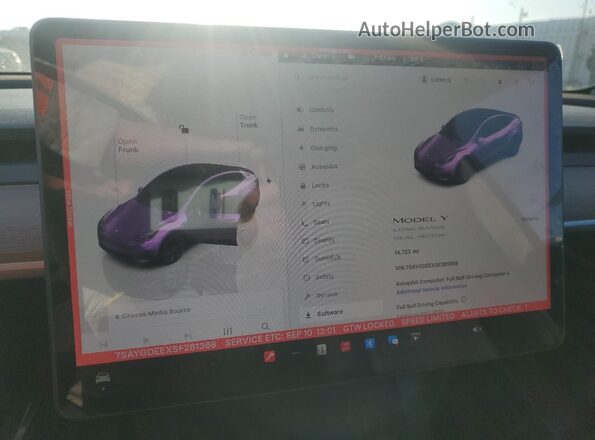7SAYGDEEXSF281368 2025 TESLA MODEL Серый Вид щитка приборов