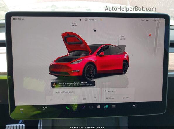 7SAYGDEF1SA351359 2025 TESLA MODEL Y Maroon 