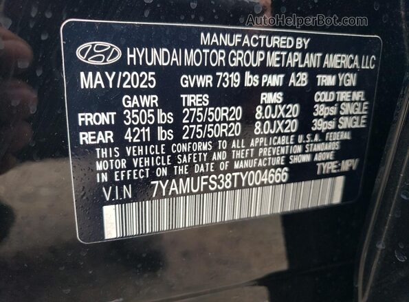 7YAMUFS38TY004666 2026 HYUNDAI IONIQ Черный Вид подкапотного пространства