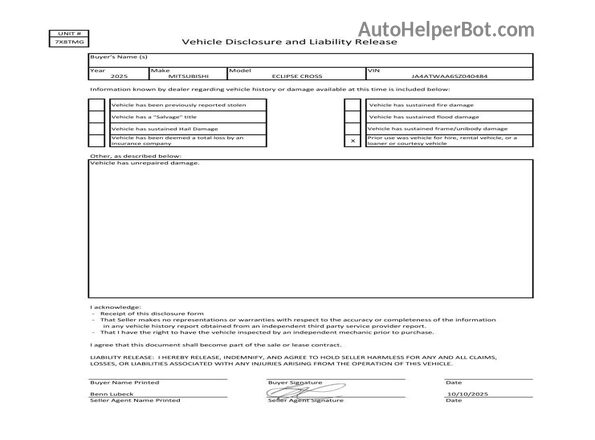 JA4ATWAA6SZ040484 2025 MITSUBISHI ECLIPSE Синий Вид задней части салона